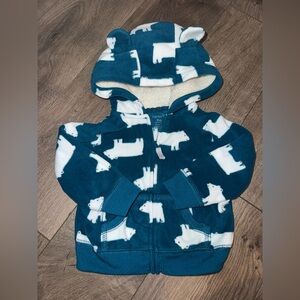 Carter's Teal and White Bear Hoodie